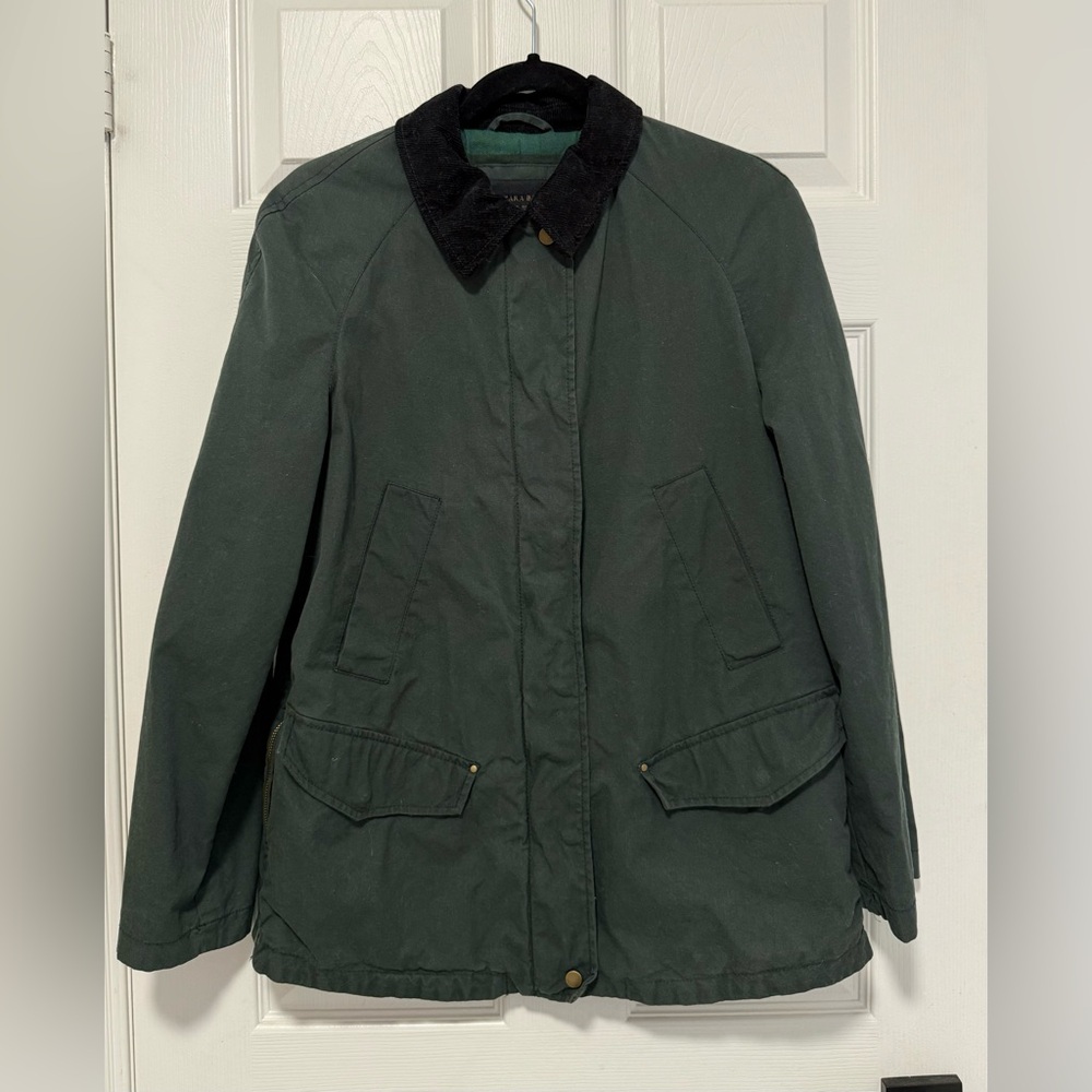 Zara waxed jacket M